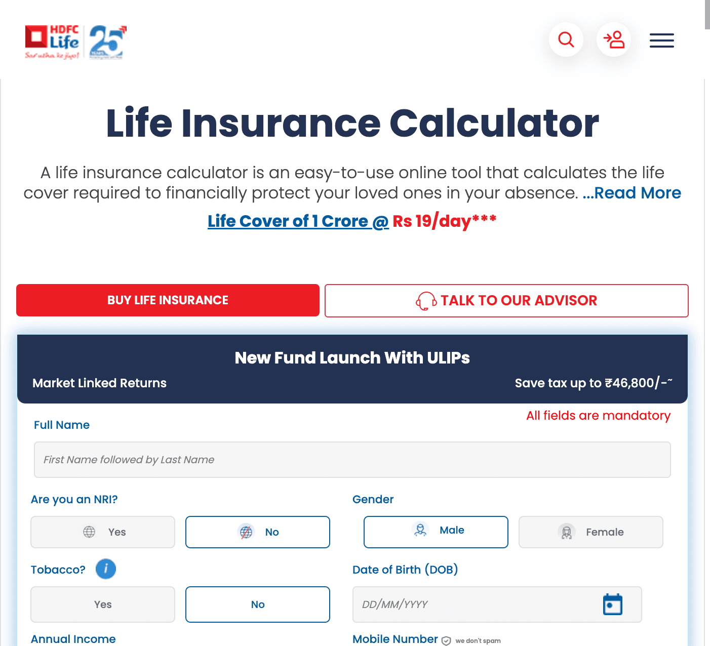 Life Insurance Calculator